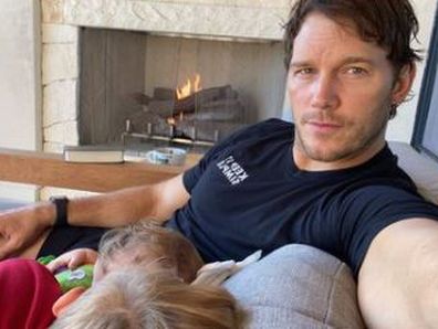 Chris Pratt with Lyla and Jack.