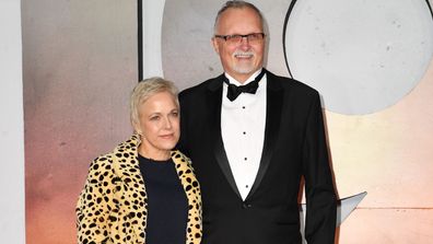 Editor Lee Smith (R) attends the "1917" World Premiere and Royal Performance at the Odeon Luxe Leicester Square on December 04, 2019