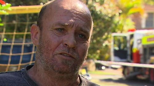 Neighbour Wayne Peterkin went to the rescue in Umina NSW after the fire broke out.