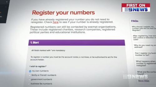 People concerned about scammers have been urged to list their phone number on the Do Not Call register. Picture: 9NEWS