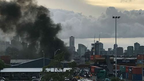 Black smoke billows over West Melbourne after truck fire