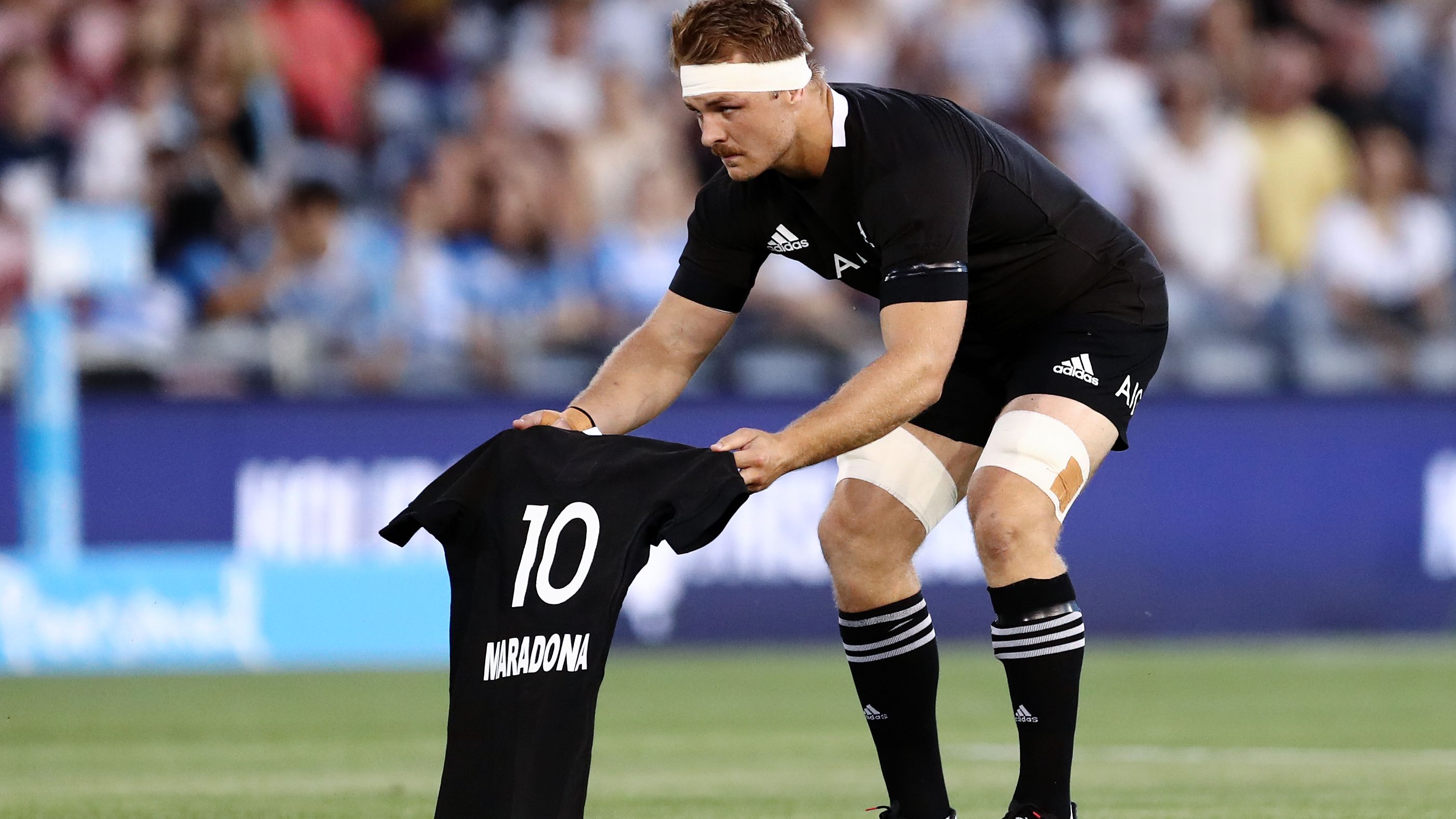 All Blacks honour Diego Maradona with classy pre-game jersey tribute