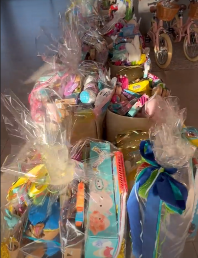 The Kardashian's lavish Easter hampers.