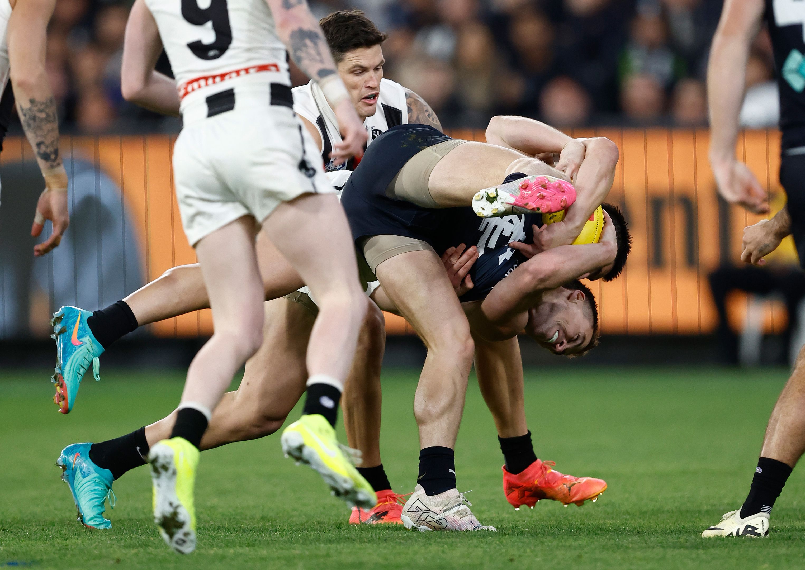 'He jumped forward': Collingwood infuriated by sling tackle call on Blue Matt Owies