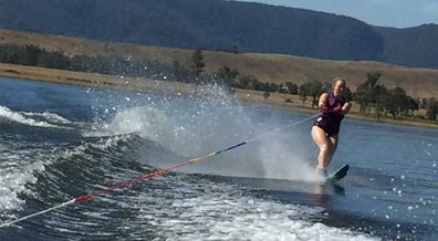 Jessica The Healthy Mummy waterskiing