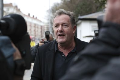 Piers Morgan outside his London home