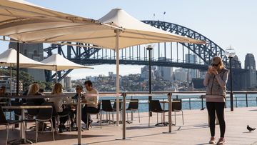 Many owners say it won&#x27;t be sustainable for them to reopen if they are forced to close for a fortnight whenever a case is linked to the venue. Diners eat at the Portobello Caffe at Circular Quay on June 01, 2020 in Sydney, Australia. 
