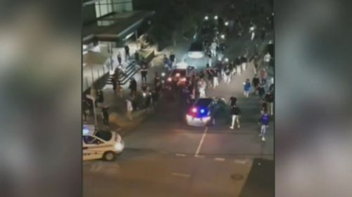 Concertgoers were attacking each other and police. (9NEWS)