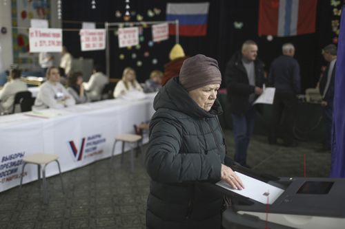 Russians vote in Russia's 2024 presidential election