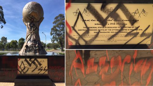 'It was heartbreaking': Memorial to victims of massacre defaced in Sydney’s west 