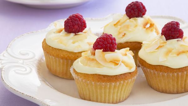 Raspberry and coconut cupcakes