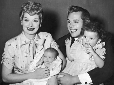 Lucille Ball and Desi Arnaz with their two children.
