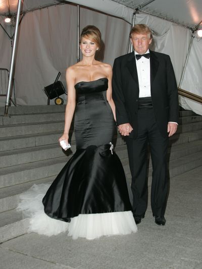 <p>"This is one of my favorite dresses," Melania told Elle. "I wore it to the Met Gala in 2005, and when I was walking up the steps, you could really see the beautiful layers. I added a diamond brooch right above the tulle, so it was really stunning."</p>
<p>Melania Trump in Alexander McQueen at the 2005 Met Gala, <em>The house of Chanel</em>.</p>