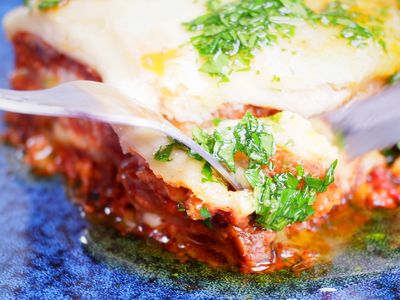 Slow cooked pork and fennel ragu lasagne