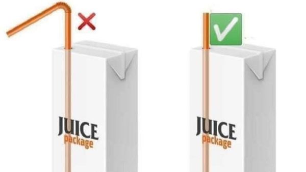 How to use a straw in a popper juice box