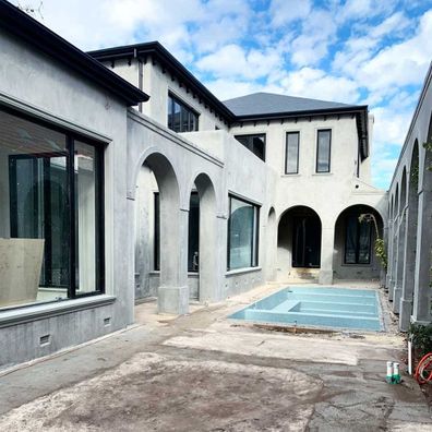 The render and new slate roof has been installed in Bec Judd's Melbourne dream home