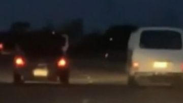 Footage has emerged of a road rage battle on a stretch of expressway in Adelaide.