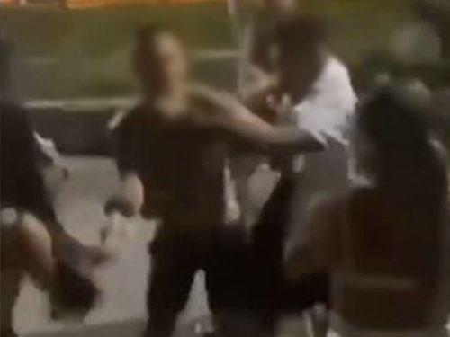 The alleged assault was captured on video.