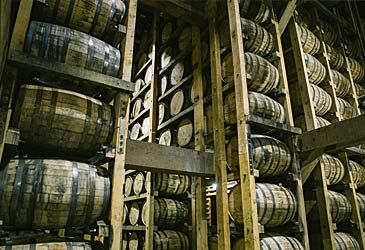 Which brand of whisky is produced in what remains a "dry" county?