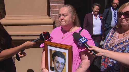 Ross Houllis' mother Janet after the accused's guilty verdict.