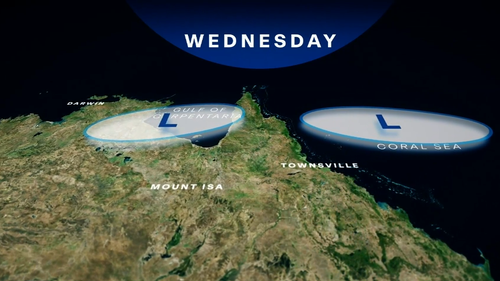 Se espera que a principios de la próxima semana se formen dos bajas tropicales: una en el Mar del Coral y la otra en el Golfo de Carpentaria.