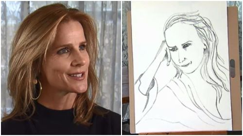 Rachel Griffiths poses for intimate hotel artwork 