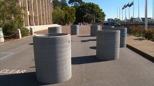 The bollards weigh more than a tonne and will stop any potential lone wolf attacks in a vehicle.