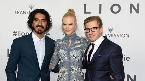Actors Dev Patel, Nicole Kidman and David Wenham arrive for the Australian premiere of Lion in Sydney. (AAP)