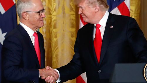 Malcolm Turnbull met with Donald Trump at the White House in February (AAP)