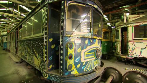 Twenty of the trams have been painted by artists. (9NEWS)