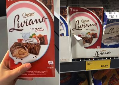 Aldi Choceur Liviano Hazelnut Creme wafer bars