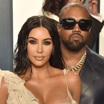 Kim Kardashian and Kanye West attend the 2020 Vanity Fair Oscar Party at Wallis Annenberg Center for the Performing Arts on February 09, 2020 in Beverly Hills, California. 