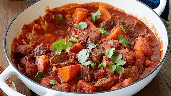 Em Rusciano's beef casserole with sweet potato and chickpeas