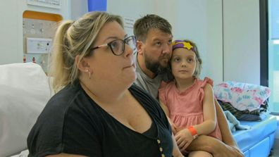 Watch as 'incredibly brave' parents discover their five-year-old daughter has a golf-ball sized brain tumour on Children's Hospital