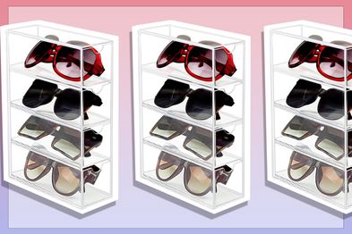 9PR: Acrylic Eyeglass Case Clear Eyeglass Holder Eyewear Display Case with 4 Drawers for Women and Men