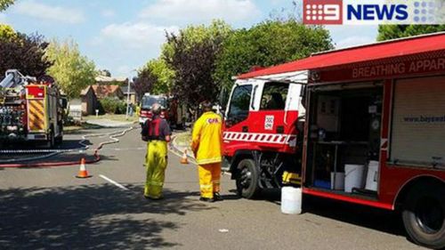 Firefighters at the scene of the Rowville blaze. (9NEWS)