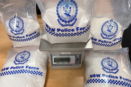 Some of the 16 kg of ice was recovered by the police.