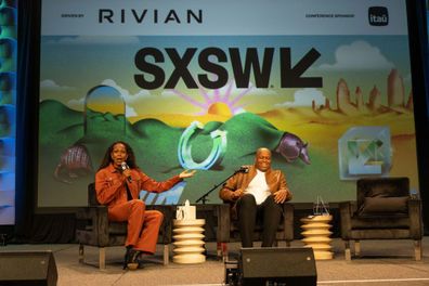 AUSTIN, TEXAS - MARCH 13: Michelle Obama and Craig Robinson speak on stage during IMO Live podcast 2025 SXSW Conference and Festival at Austin Convention Center on March 13, 2025 in Austin, Texas. (Photo by Marcus Ingram/Getty Images)
