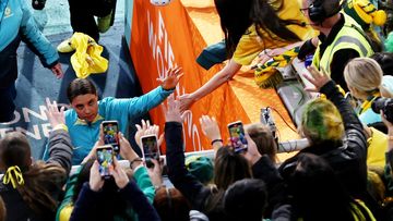 Soccer Football - FIFA Women&#x27;s World Cup Australia and New Zealand 2023 - Third Place Playoff - Sweden v Australia - Brisbane Stadium, Brisbane, Australia - August 19, 2023 Australia&#x27;s Sam Kerr with fans after losing the third place playoff 