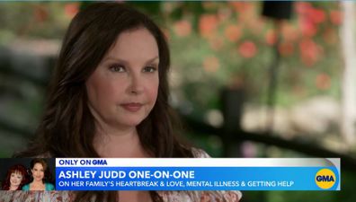 Ashley Judd spoke to Diane Sawyer in a moving interview aired on Good Morning America detailing her mother's battle with mental illness