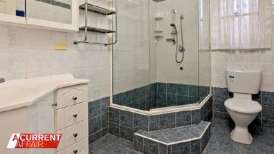 What the bathroom inside Quincy's western Sydney home once looked like.