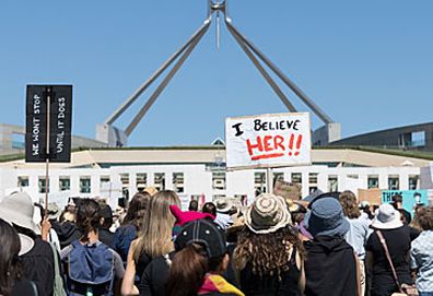 Women's March 4 Justice at Parliament of Australia (Getty)