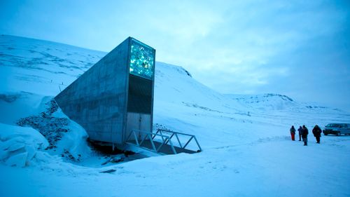 AFP Photo DOCUMENT REFERENCE000_8D5RP SLUGNORWAY - SEED - VAULT - SCIENCE CREATION DATE2/29/2016 CITY/COUNTRYLONGYEARBYEN, NORWAY CREDITJUNGE, HEIKO / NTB SCANPIX / AFP FILE SIZE/PIXELS/DPI51.26 Mb / 5184 x 3456 / 300 dpi SPECIAL INSTRUCTIONSNORWAY OUT NORWAY-SEED-VAULT-SCIENCE  A general view of the entrance of the international gene bank Svalbard Global Seed Vault (SGSV), outside Longyearbyen on Spitsbergen, Norway, on February 29, 2016. (AFP)
