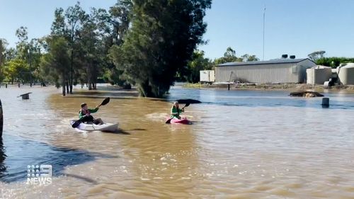 Roads have been blocked by floodwaters. 