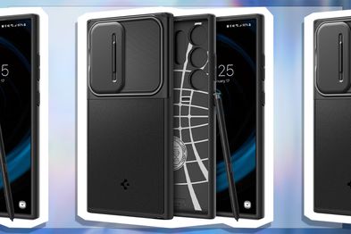 9PR: Spigen Optik Armor Case with Camera Protector Slide for Samsung Galaxy S24 Ultra, Black