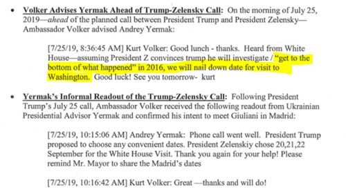 This text appears to show a clear 'quid pro quo' between Trump and Zelenskiy.