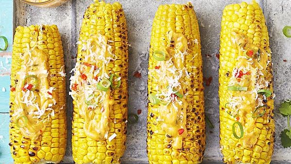 Mexican barbecue corn cobs