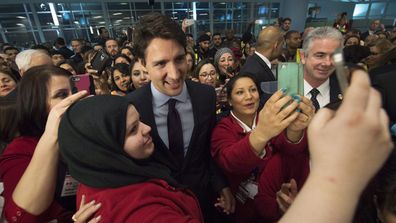 IN PICTURES: Canadian prime minister Justin Trudeau greets Syrian refugees in Toronto (Gallery)