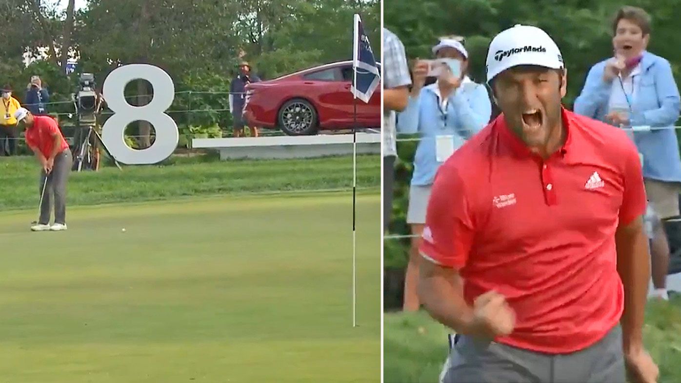 Rahm nails a 66-foot putt in a playoff