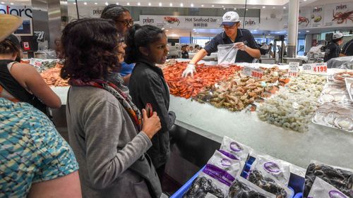 More than 50,000 people are expected to buy 650 tonnes of seafood at the Sydney Fish Market over the long weekend. (AAP)